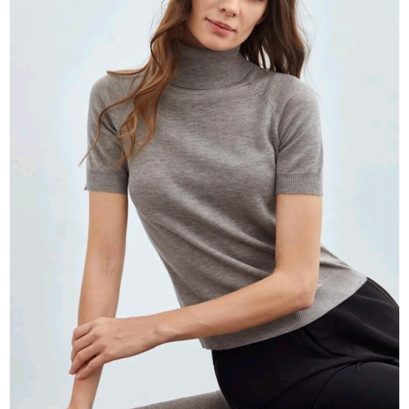 Turtleneck Reglan Sleeves Knit Eco Recycled Top - Picture 7 of 10